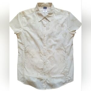 Patagonia Cream Short Sleeve Blouse Sz 8